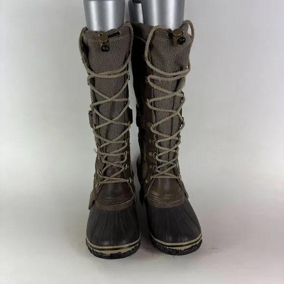 SOREL Conquest Carly Winter Boots Women's 6 Black Lace Up Waterproof NL2033-208