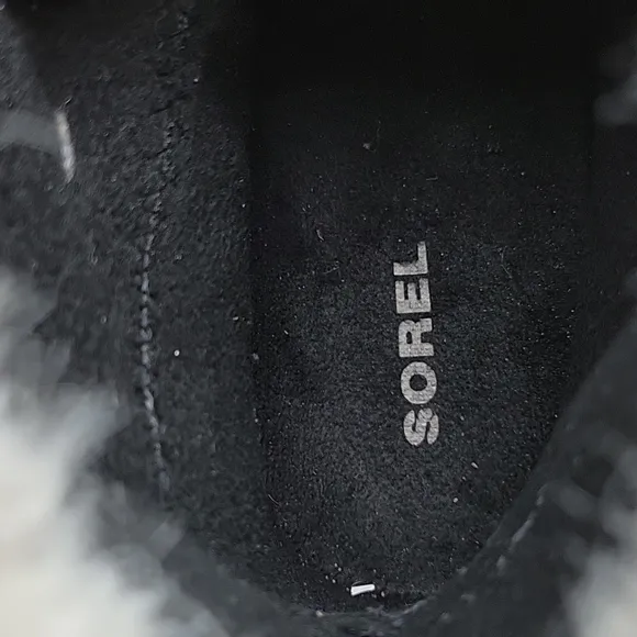 Sorel Cozy Joan Leather Boots with Faux Fur Trim &quot;Quarry&quot; Size 7