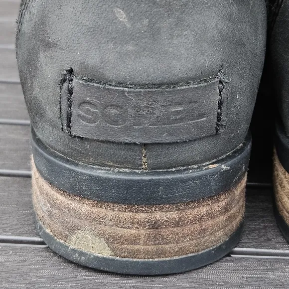 Sorel Emelie Chelsea Short Boots Waterproof Leather Black NL2671-010 Wmns Size 7