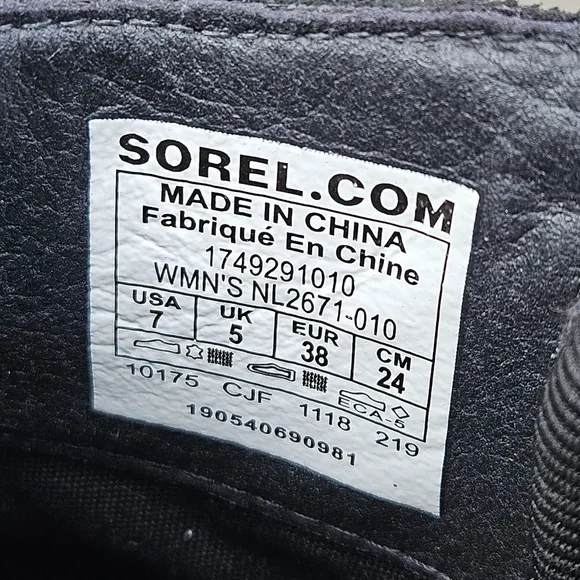 Sorel Emelie Chelsea Short Boots Waterproof Leather Black NL2671-010 Wmns Size 7
