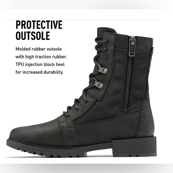 Sorel Emelie ll Combat Military Tall Boots Waterproof Lace Up Gorpcore Like New