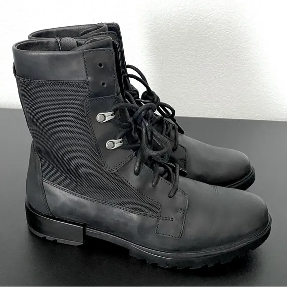 Sorel Emelie ll Combat Military Tall Boots Waterproof Lace Up Gorpcore Like New