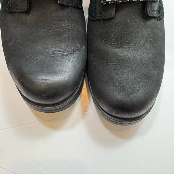 Sorel Emelie Short Lace Womens Combat Boot Size 8 Black Suede Leather Zip Up