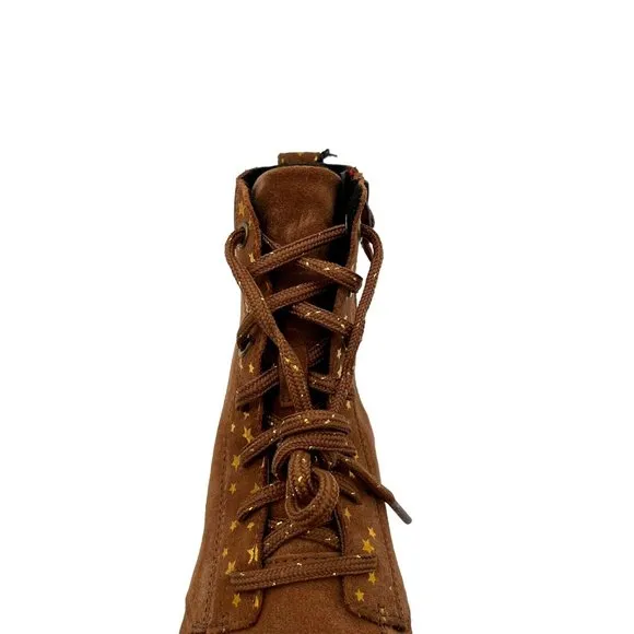 Sorel Emelie Youth Girls Leather Combat Boot Size 5 Brown Waterproof Arch Suppor
