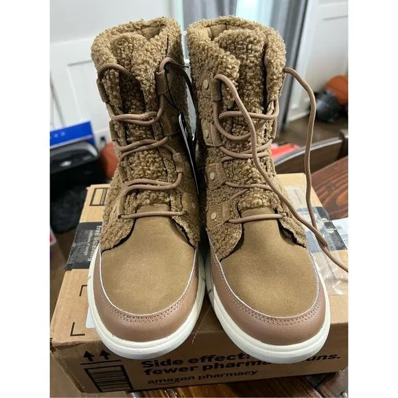 Sorel Explorer II Joan Cozy Delta Fawn Women's Size 9.5 Comfort Boots NWB
