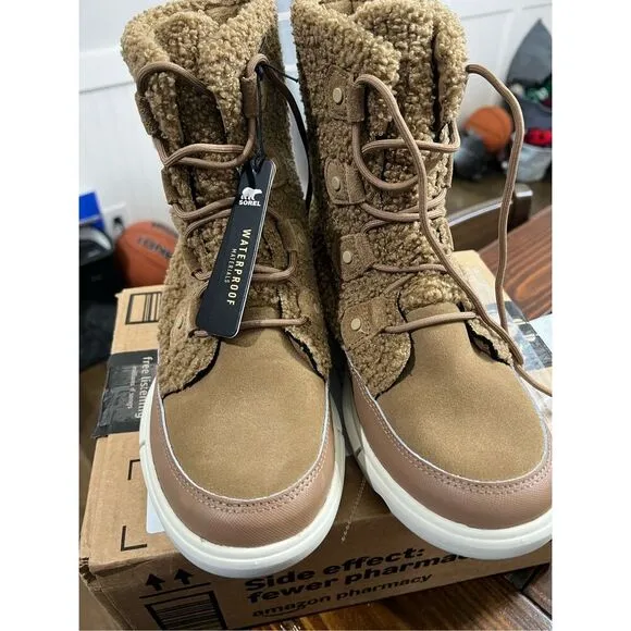 Sorel Explorer II Joan Cozy Delta Fawn Women's Size 9.5 Comfort Boots NWB