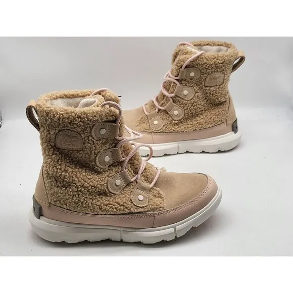 Sorel Explorer II Joan Cozy Size 6.5 Waterproof Womens Boots Nova Sand Sea Salt