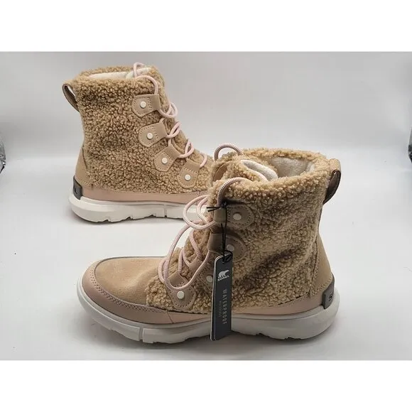 Sorel Explorer II Joan Cozy Size 6.5 Waterproof Womens Boots Nova Sand Sea Salt