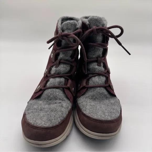 SOREL | Explorer Joan Felt 100g Waterproof Winter Boots in Redwood Size 8.5