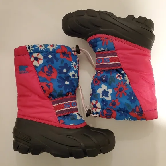 Sorel Floral Boots DIFFERENT SIZES Girl's Left 1 Right 2
