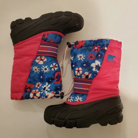 Sorel Floral Boots DIFFERENT SIZES Girl's Left 1 Right 2