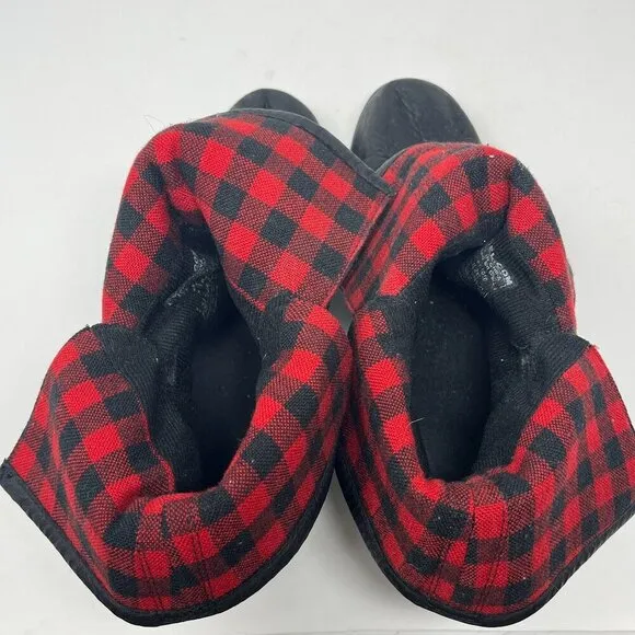 Sorel foldover Major Moto boots 10 red plaid black leather