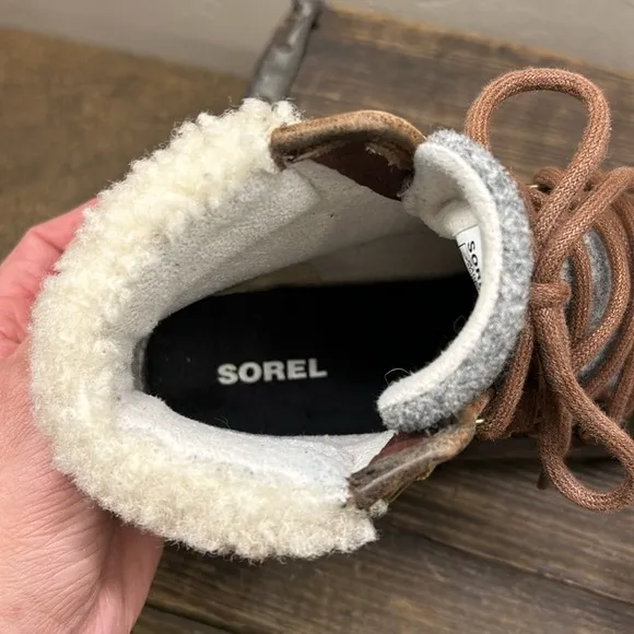 Sorel Harlow Lace Cozy Lined Brown and Gray Size 6 Boots