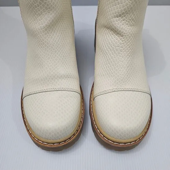 Sorel Joan Now Chelsea Boot Waterproof Bleached Ceramic Cream Leather Size 9
