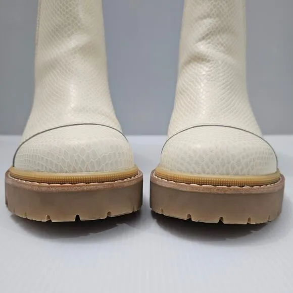 Sorel Joan Now Chelsea Boot Waterproof Bleached Ceramic Cream Leather Size 9