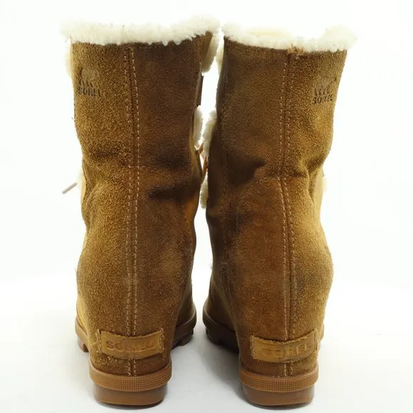 Sorel Joan Of Arctic Shearling Hidden Wedge Lace-up Waterproof Boots • 7.5