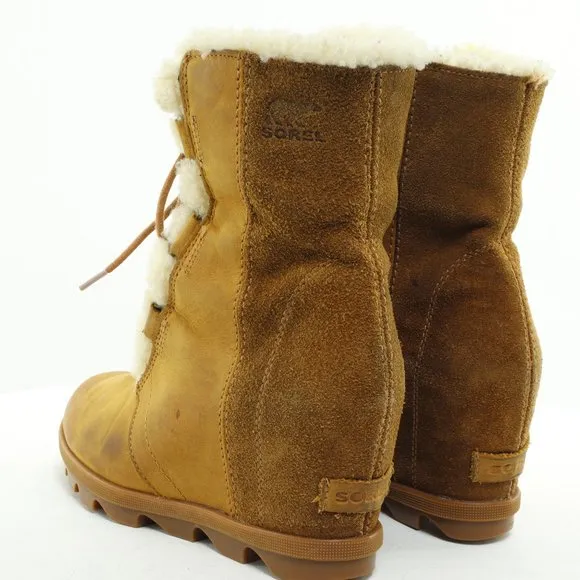 Sorel Joan Of Arctic Shearling Hidden Wedge Lace-up Waterproof Boots • 7.5