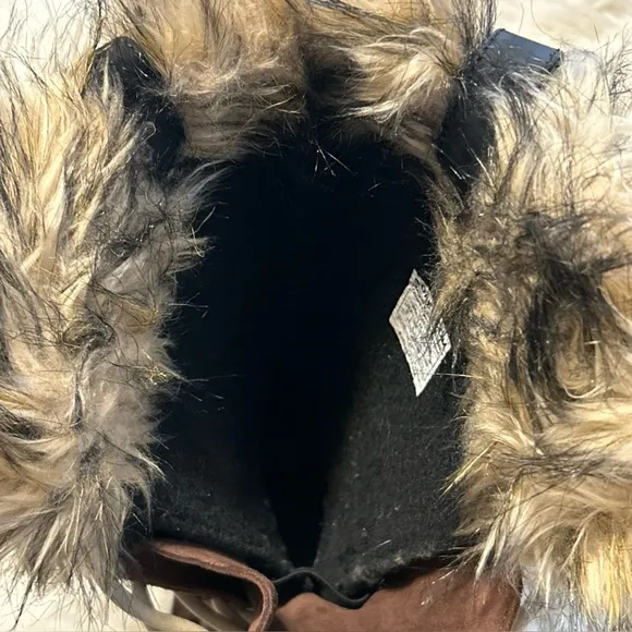 Sorel Joan of Arctic Tall Winter Snow Boots Faux Fur Brown Waterproof Size 8