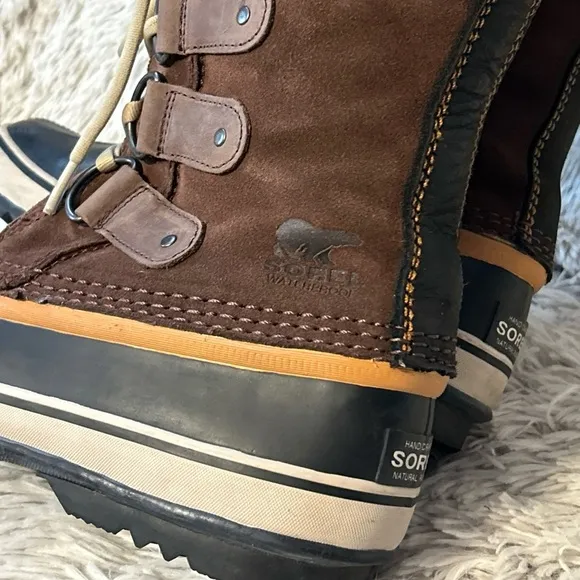Sorel Joan of Arctic Tall Winter Snow Boots Faux Fur Brown Waterproof Size 8