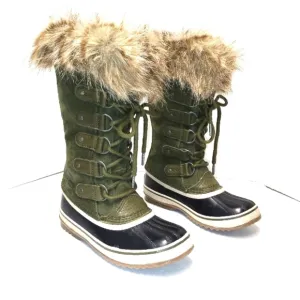 SOREL JOAN OF ARCTIC WATERPROOF  FUR CUFF WOMEN'S green Size: 6