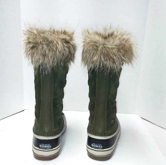 SOREL JOAN OF ARCTIC WATERPROOF  FUR CUFF WOMEN'S green Size: 6