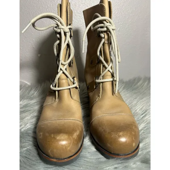 Sorel Joan of Arctic Wedge Dark Fossil Winter Snow Boots Womens Size 7.5