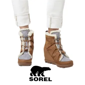 SOREL | Joan Of Arctic Wedge II Cozy Suede Shearling Boots Booties Women’s 7