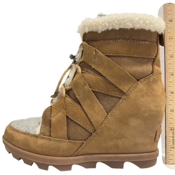 SOREL | Joan Of Arctic Wedge II Cozy Suede Shearling Boots Booties Women’s 7