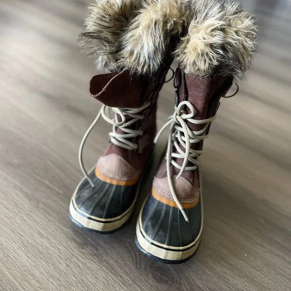 Sorel Joan of Artic Faux Fur Long Lace Up Boots Waterproof