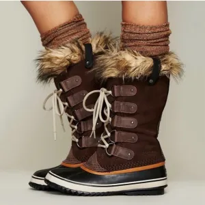 Sorel Joan of Artic Faux Fur Long Lace Up Boots Waterproof