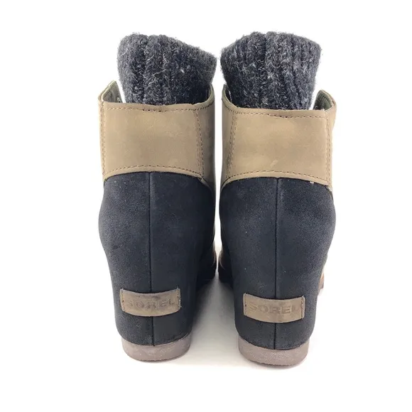 Sorel Joanie Sweater Wedge Ankle Boots 10