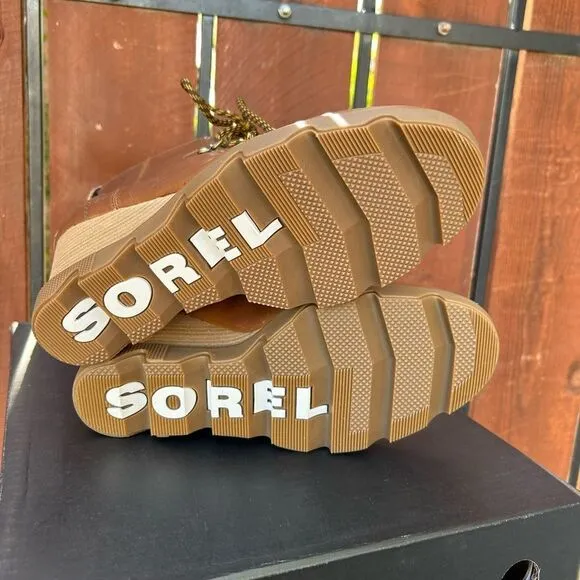 Sorel Joan Uptown Lace-Up Wedge Boot size 9.5 NIB Hazelnut gum