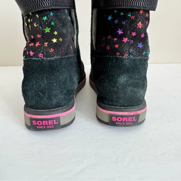 Sorel Kid's Black &amp; Pink Star Rylee BootSize 3