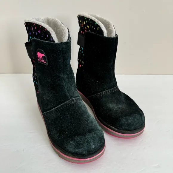 Sorel Kid's Black &amp; Pink Star Rylee BootSize 3