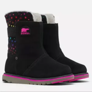 Sorel Kid's Black &amp; Pink Star Rylee BootSize 3