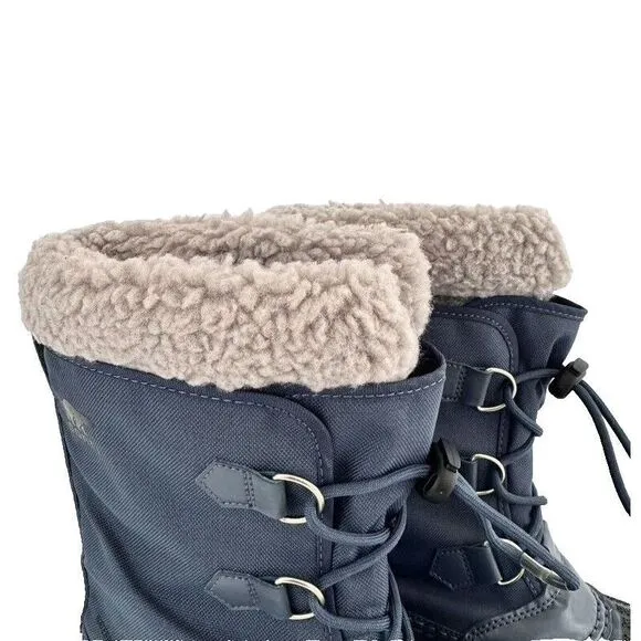 Sorel Kids Unisex Boy's Size 6  Yoot Pac Nylon Blue Boots Ankle Faux Fur Liner