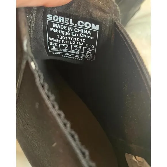 Sorel LEA Wedge Women’s 9 Black Boots