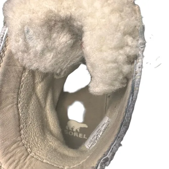 Sorel LENNOX™ Lace Cozy Booties Beige Winter Ankle Boots Biker Waterproof Size 9