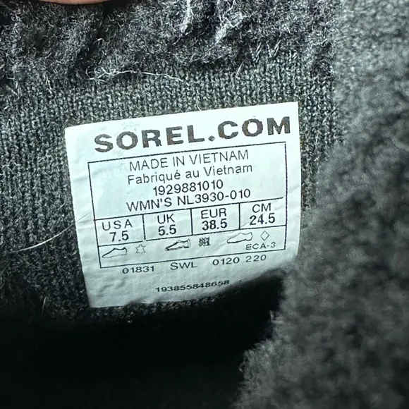 Sorel Lennox Moto Cozy Shearling Lined Boots Black Sz 7.5