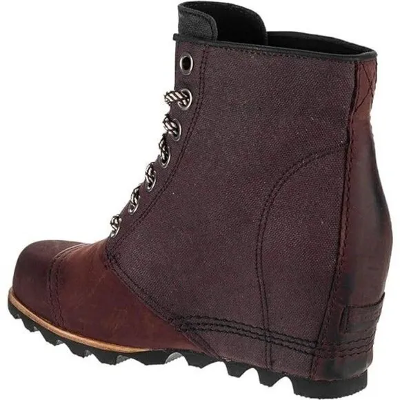 SOREL Lexie Cattail Wedge lace up Leather Boots 9.5