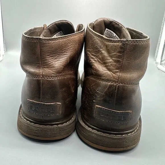 Sorel Madson Men's 13 Brown Leather Ankle Chukka Boots Lace Up Waterproof