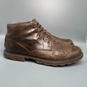 Sorel Madson Men's 13 Brown Leather Ankle Chukka Boots Lace Up Waterproof