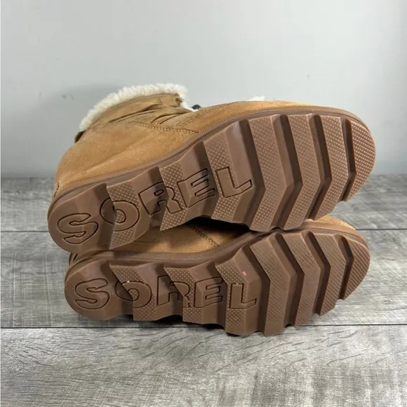 Sorel NL3361 Joan of Arctic II Cozy Women’s Brown Leather Booties Boots Size 10