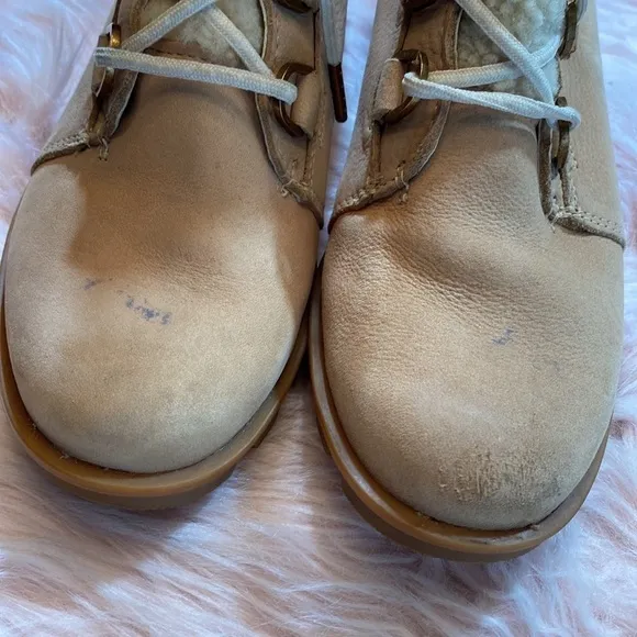 Sorel Phoenix Short Lace Luxe Shearling Fur Booties sz 8