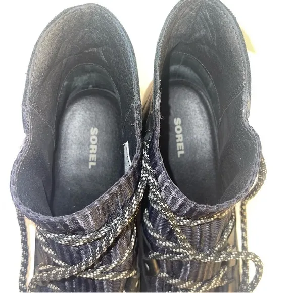 Sorel Sandy Lace Up Leather Wedge Boots Womens Sz 8.5 8 1/2 waterproof comfort
