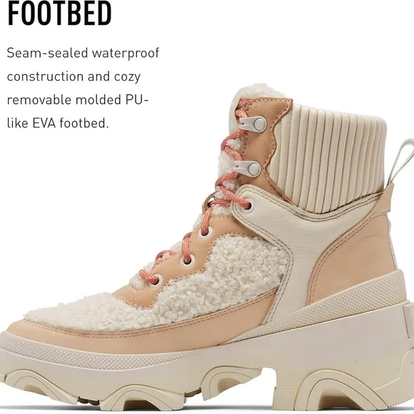 Sorel Tan and Cream Winter Boots with High-Top Design and Chunky Sole