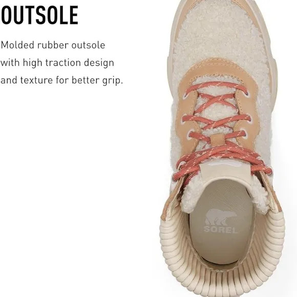 Sorel Tan and Cream Winter Boots with High-Top Design and Chunky Sole