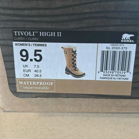 Sorel Tivoli High II Boots in Curry Size 9.5 Waterproof Like New Condition! ❄️