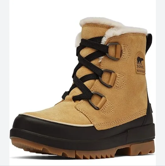 SOREL Tivoli IV Waterproof Winter Boot Lace up Tan Black NL3425-373 Women's 8.5