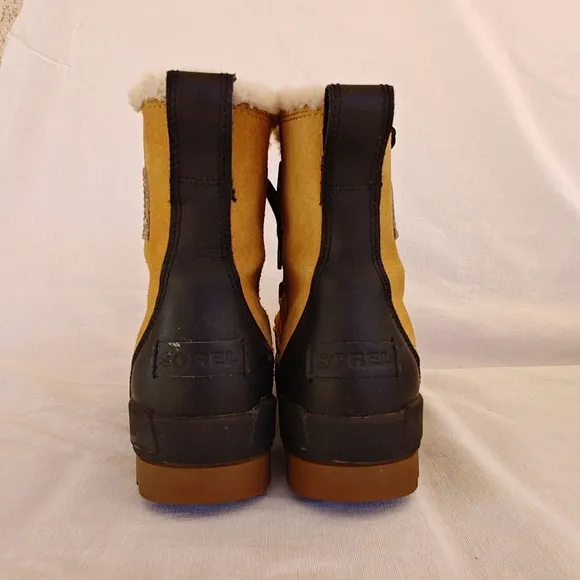 SOREL Tivoli IV Waterproof Winter Boot Lace up Tan Black NL3425-373 Women's 8.5
